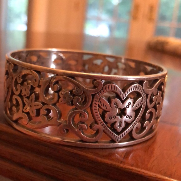 Vintage Brighton Scroll Heart bangle bracelet - Picture 2 of 10